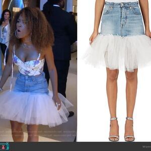 Unravel Project Ben Taverniti Denim TULLE Skirt size S
